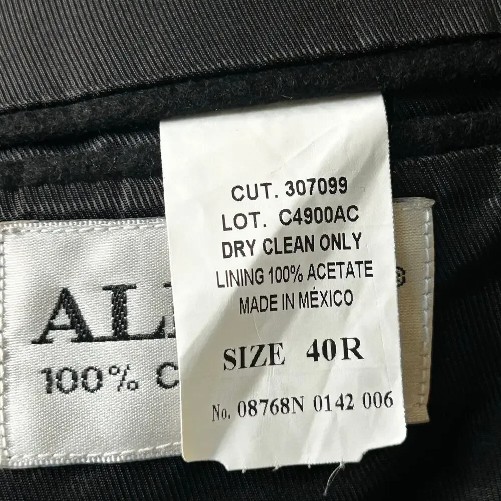 Alfani Mens Blazer Jacket‎ Suit Coat Size 40R Cashmere Black Workwear Business